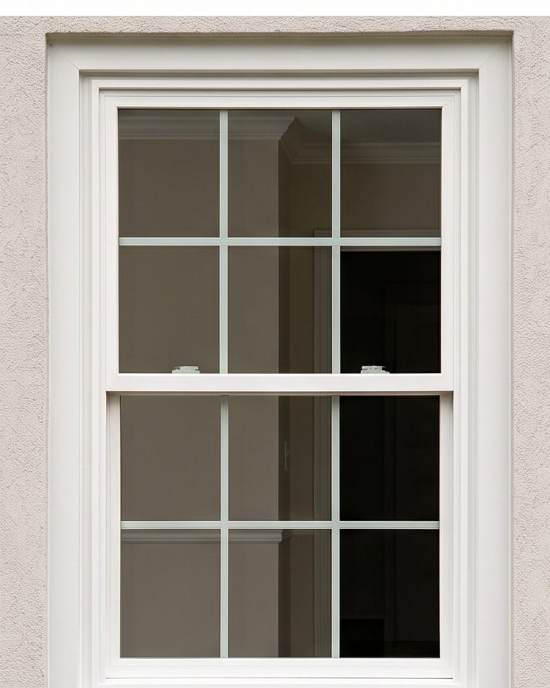 New white grid replacement window after