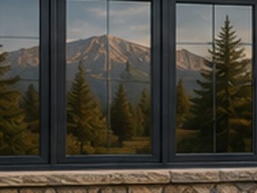 stone home with new windows